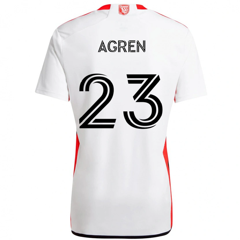 Danxen Men Oskar Agren #23 White Red Away Jersey 2025/26 T-Shirt