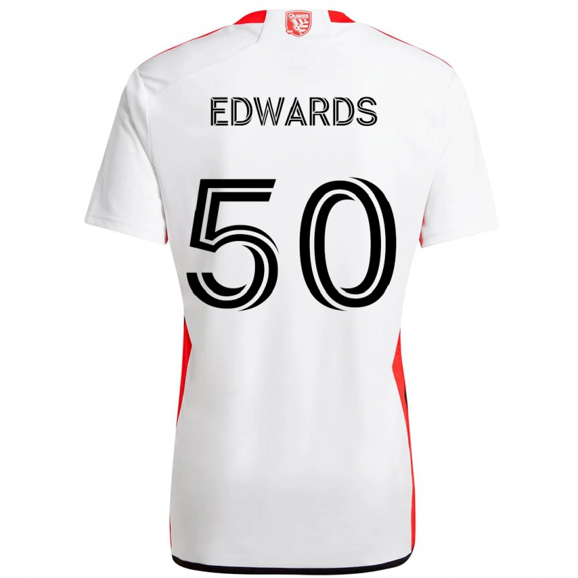 Danxen Men Aaron Edwards #50 White Red Away Jersey 2025/26 T-Shirt