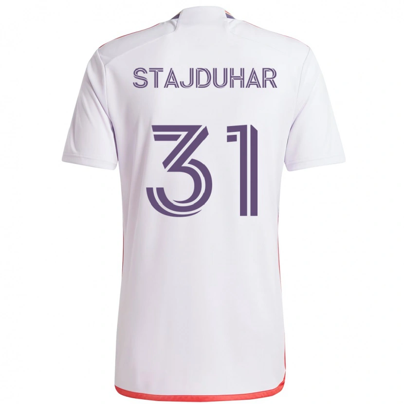 Danxen Men Mason Stajduhar #31 White Purple Away Jersey 2025/26 T-Shirt