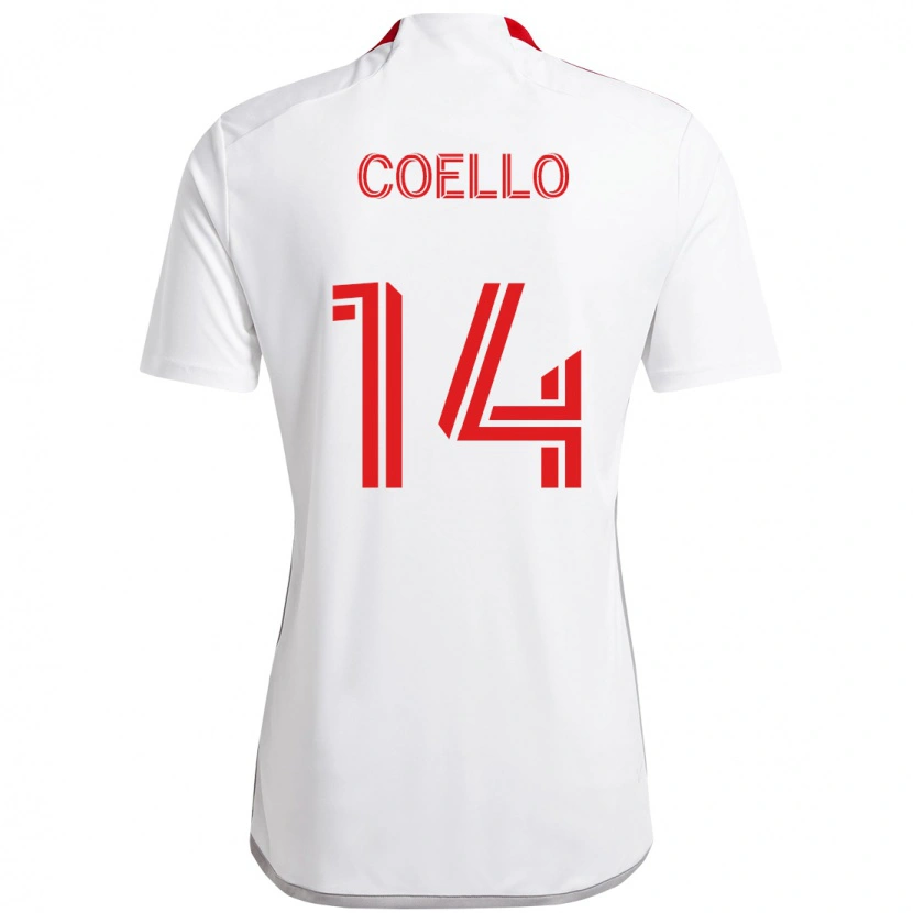 Danxen Men Alonso Coello #14 White Red Away Jersey 2025/26 T-Shirt
