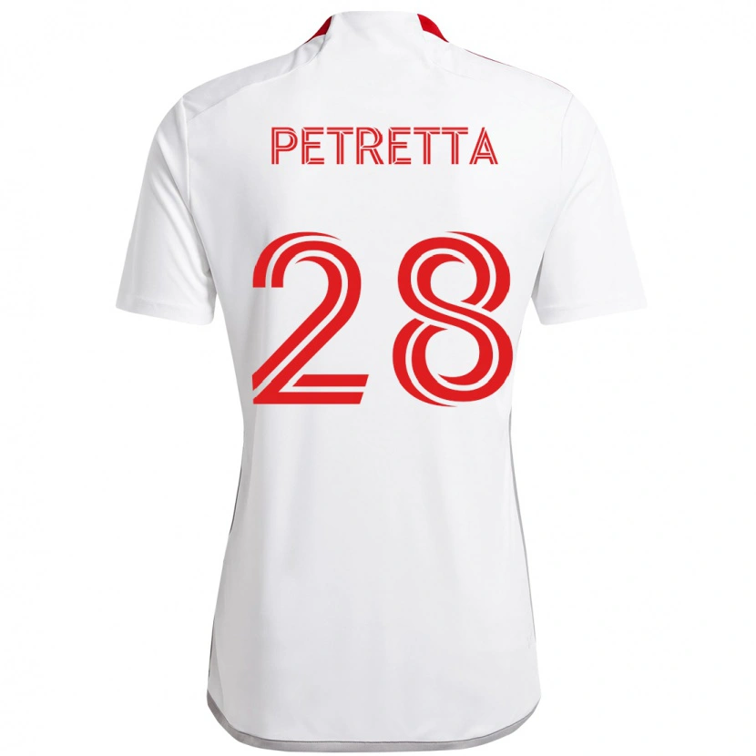 Danxen Men Raoul Petretta #28 White Red Away Jersey 2025/26 T-Shirt