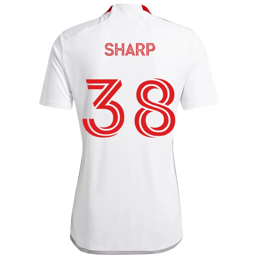 Danxen Men Charlie Sharp #38 White Red Away Jersey 2025/26 T-Shirt