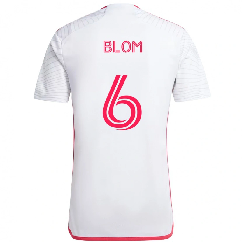 Danxen Men Njabulo Blom #6 White Magenta Away Jersey 2025/26 T-Shirt