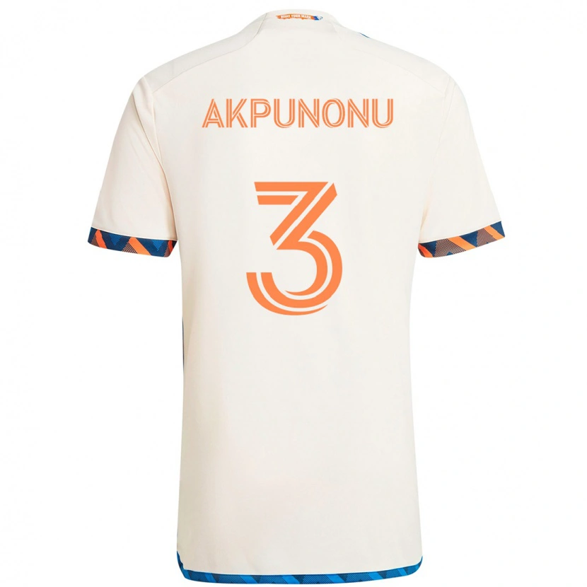Danxen Men Joey Akpunonu #3 White Blue Orange Away Jersey 2025/26 T-Shirt