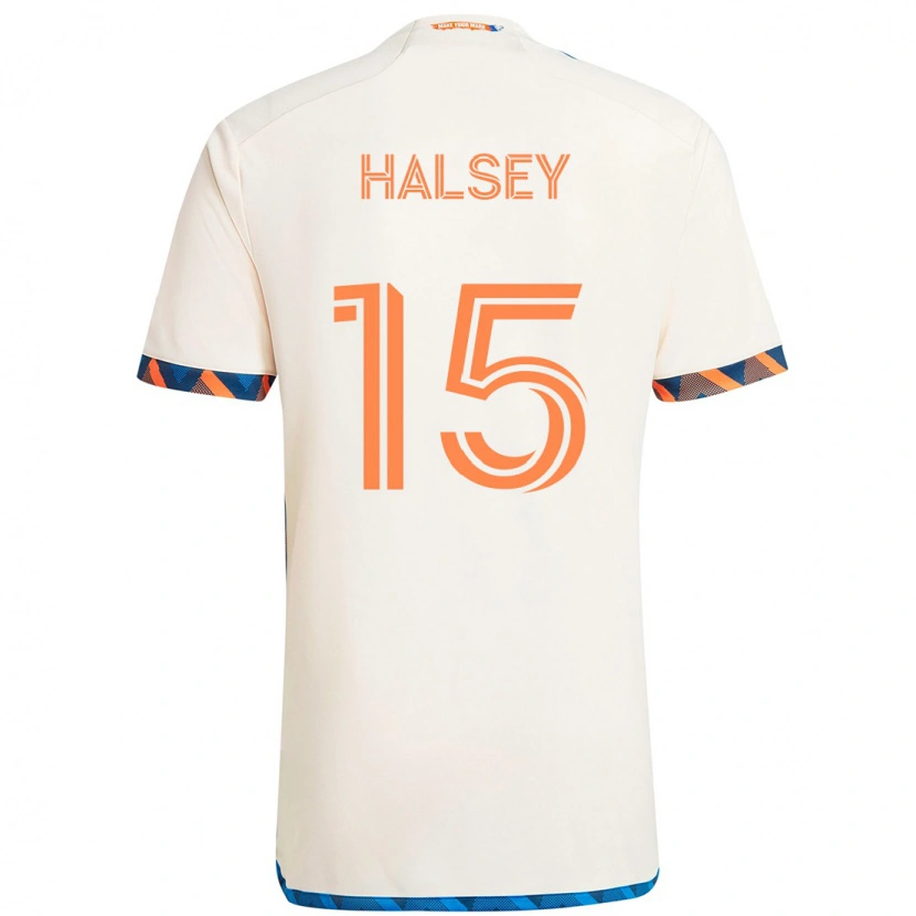Danxen Men Bret Halsey #15 White Blue Orange Away Jersey 2025/26 T-Shirt
