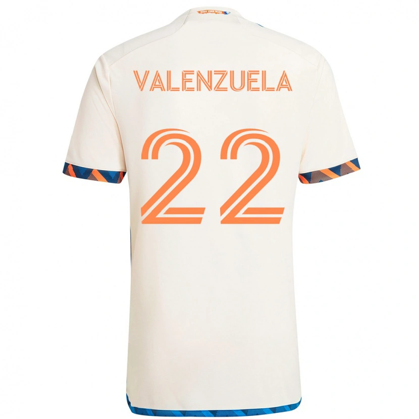 Danxen Men Gerardo Valenzuela #22 White Blue Orange Away Jersey 2025/26 T-Shirt