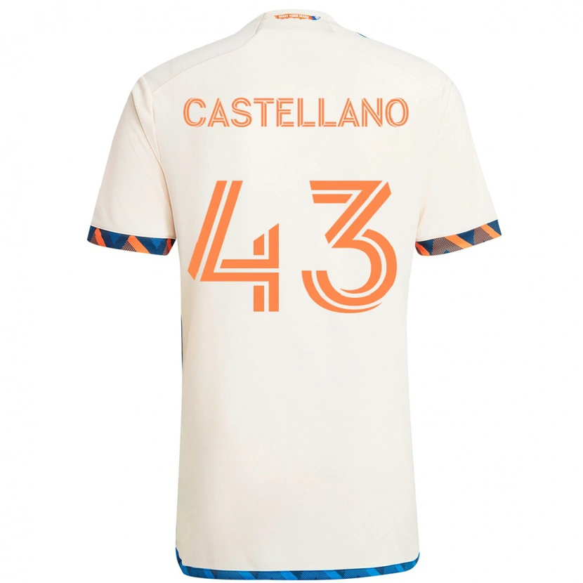 Danxen Men Jesús Castellano #43 White Blue Orange Away Jersey 2025/26 T-Shirt
