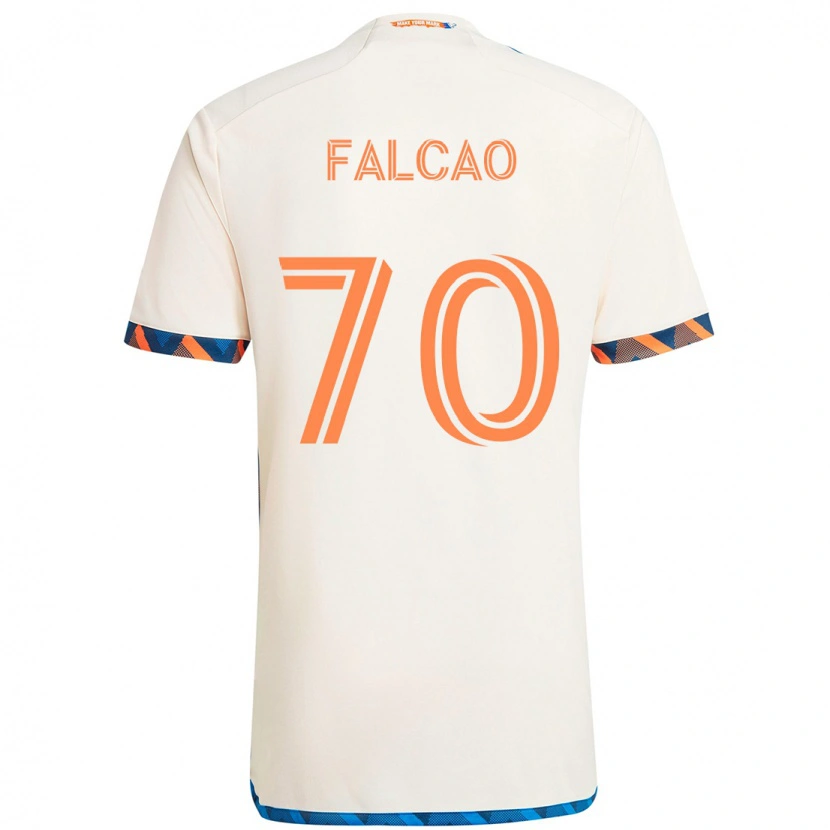 Danxen Men Kiano Falcao #70 White Blue Orange Away Jersey 2025/26 T-Shirt