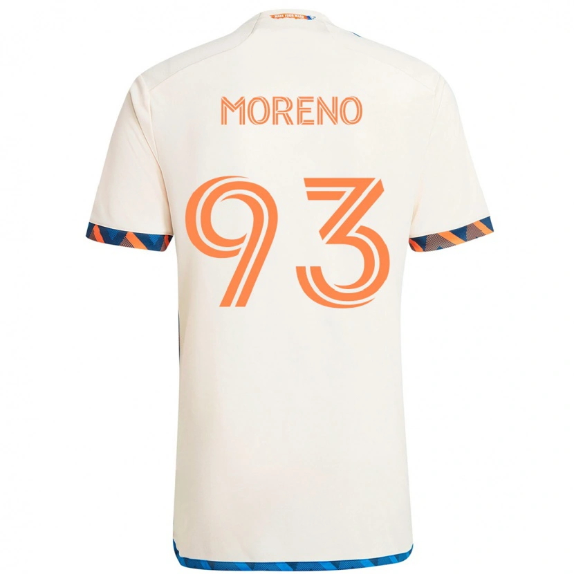 Danxen Men Júnior Moreno #93 White Blue Orange Away Jersey 2025/26 T-Shirt