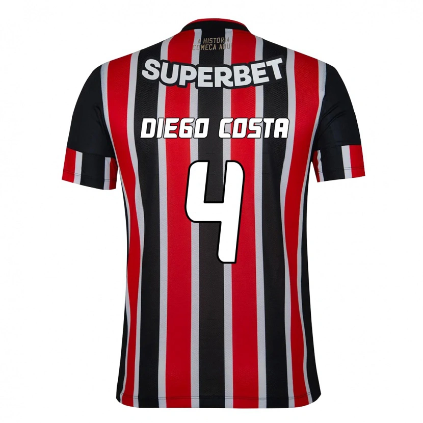 Danxen Men Diego Costa #4 Black Red Away Jersey 2025/26 T-Shirt