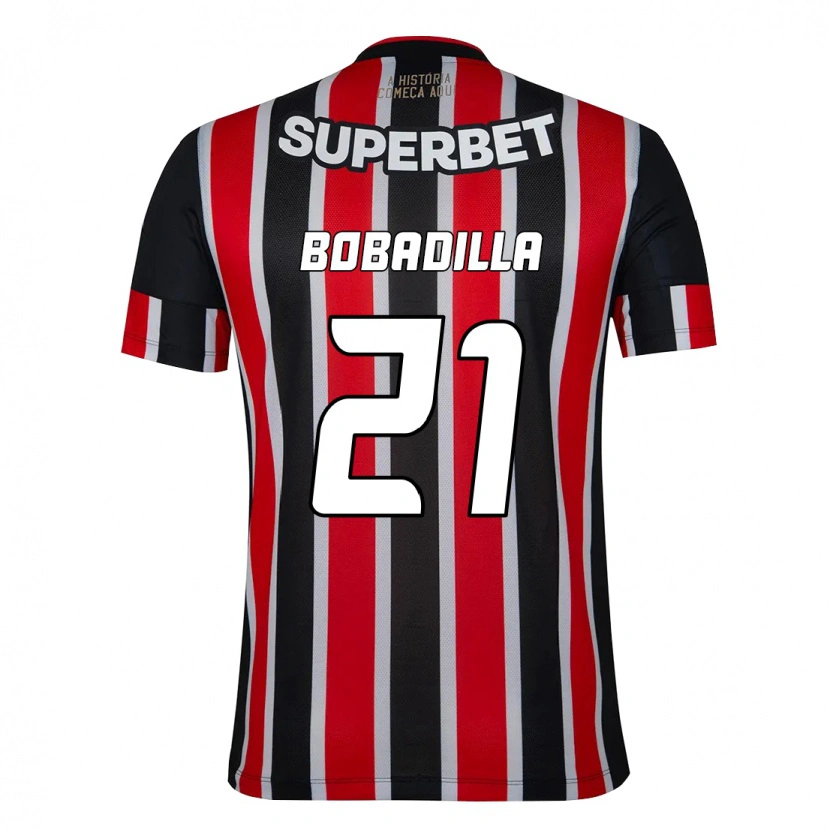 Danxen Men Damián Bobadilla #21 Black Red Away Jersey 2025/26 T-Shirt
