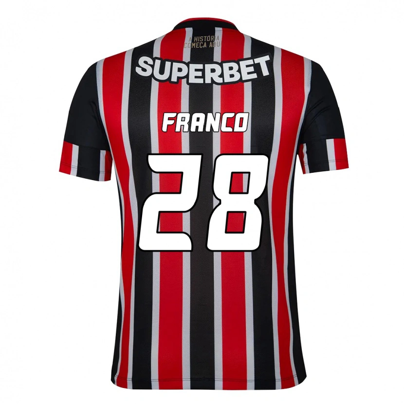 Danxen Men Alan Franco #28 Black Red Away Jersey 2025/26 T-Shirt
