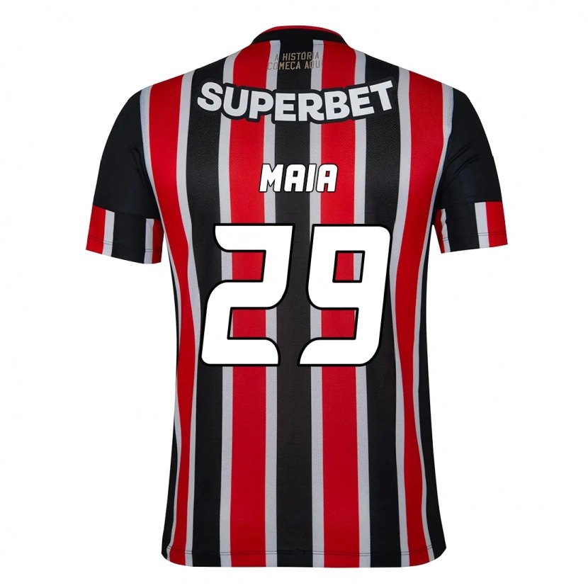 Danxen Men Pablo Maia #29 Black Red Away Jersey 2025/26 T-Shirt