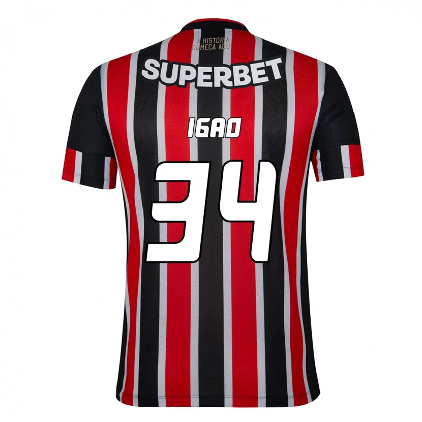 Danxen Men Igão #34 Black Red Away Jersey 2025/26 T-Shirt