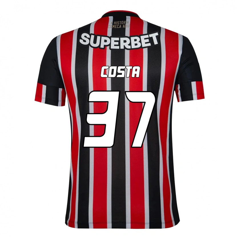 Danxen Men Talles Costa #37 Black Red Away Jersey 2025/26 T-Shirt