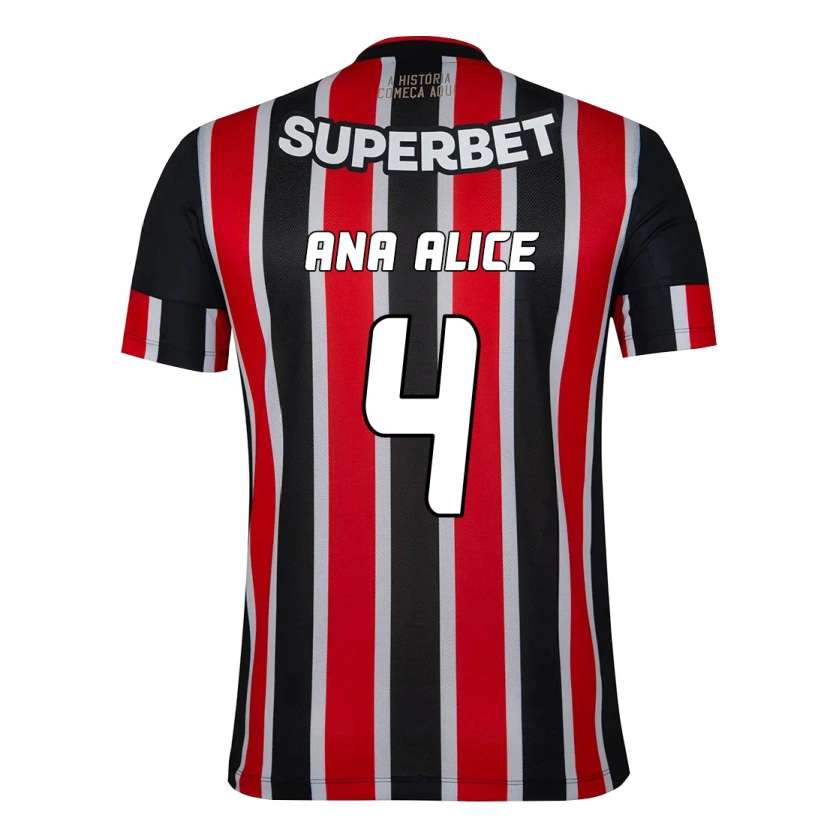 Danxen Men Ana Alice Luciano Da Silva #4 Black Red Away Jersey 2025/26 T-Shirt