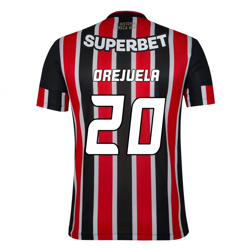 Danxen Men Luis Manuel Orejuela #20 Black Red Away Jersey 2025/26 T-Shirt