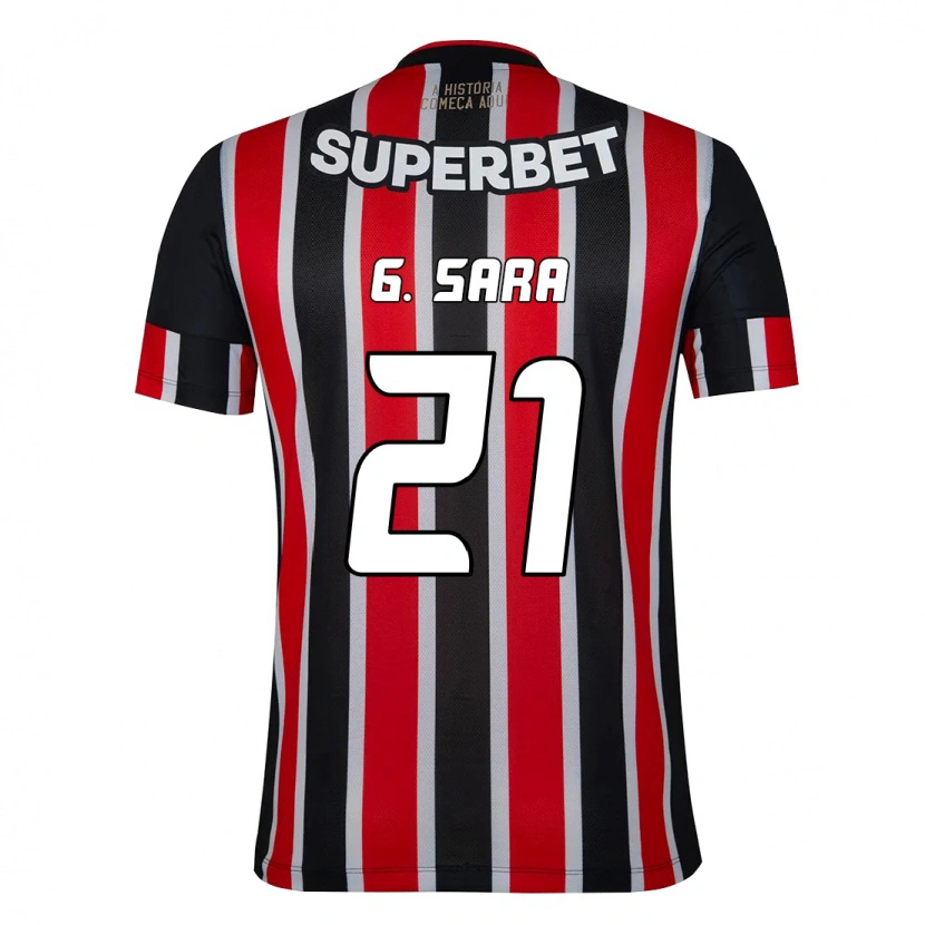 Danxen Men Gabriel Sara #21 Black Red Away Jersey 2025/26 T-Shirt