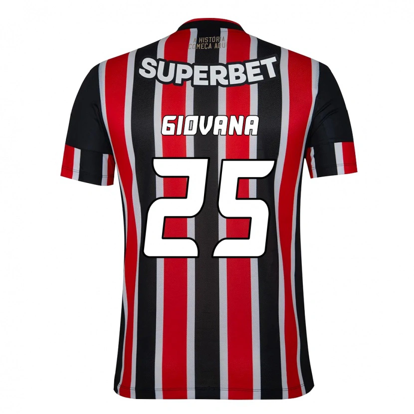 Danxen Men Giovana #25 Black Red Away Jersey 2025/26 T-Shirt