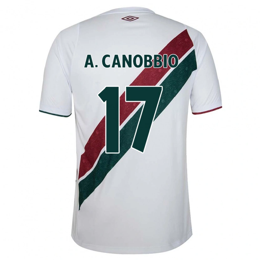 Danxen Men Agustín Canobbio #17 White Green Maroon Away Jersey 2025/26 T-Shirt