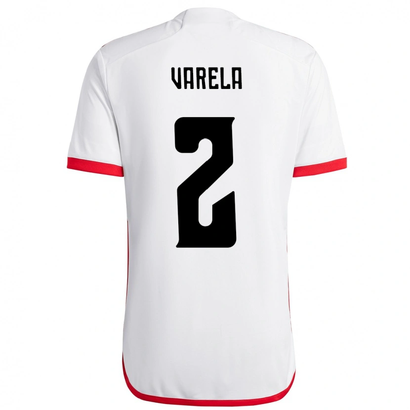 Danxen Men Guillermo Varela #2 White Red Away Jersey 2025/26 T-Shirt