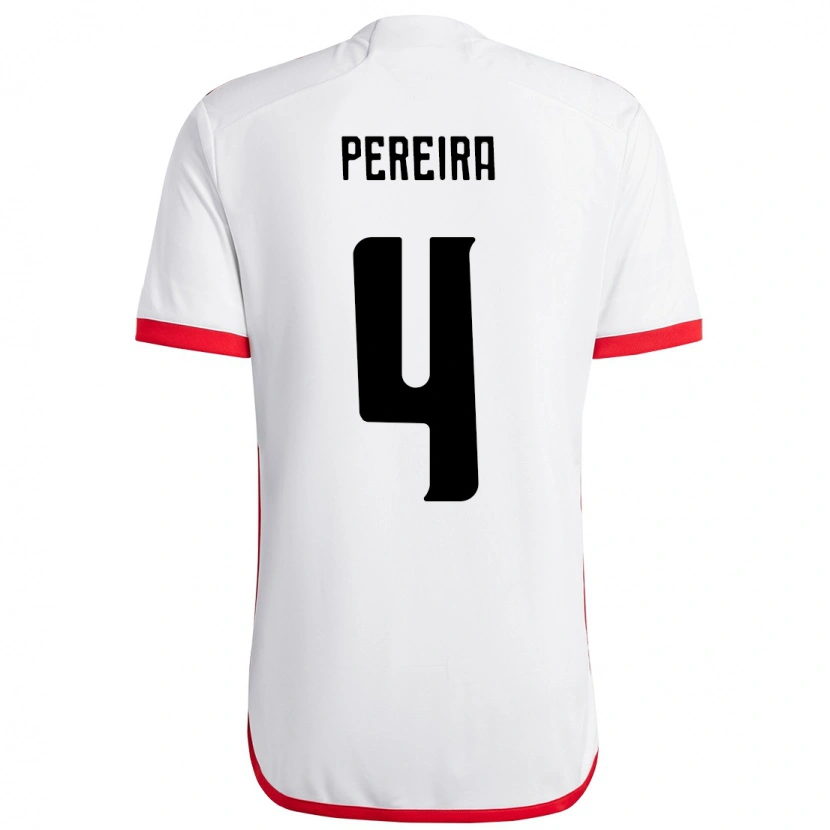 Danxen Men Léo Pereira #4 White Red Away Jersey 2025/26 T-Shirt