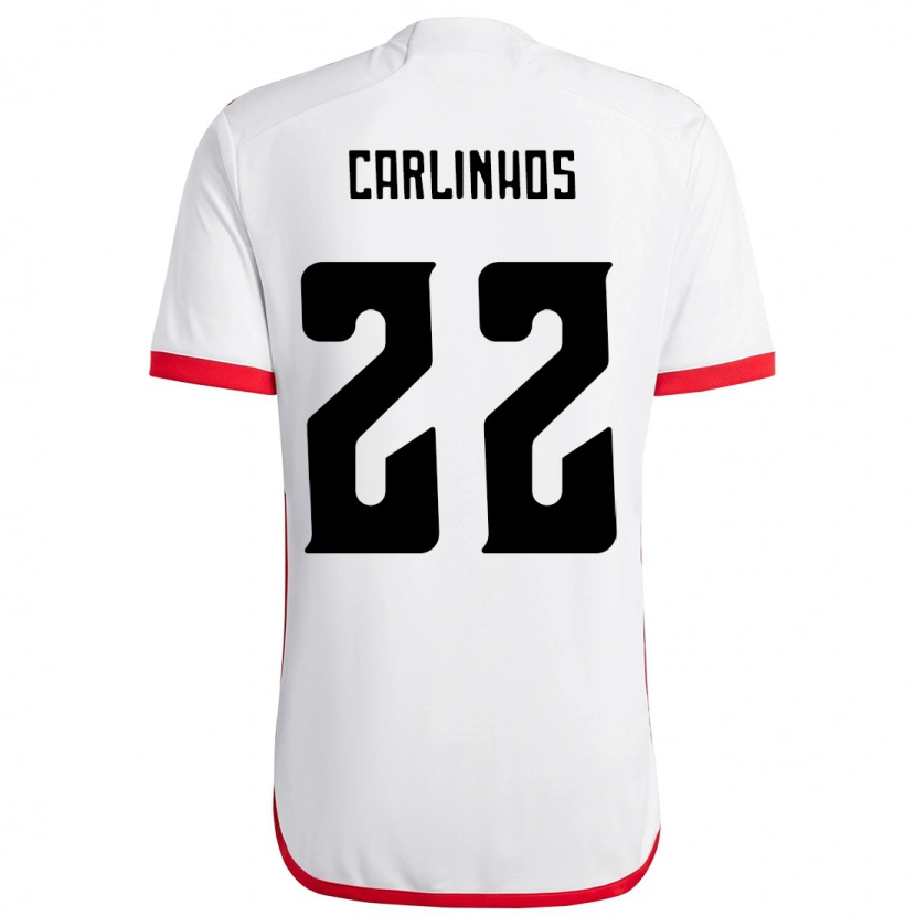 Danxen Men Carlinhos #22 White Red Away Jersey 2025/26 T-Shirt