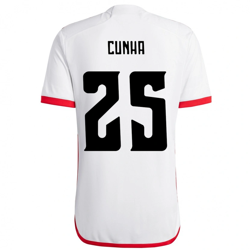 Danxen Men Matheus Cunha #25 White Red Away Jersey 2025/26 T-Shirt