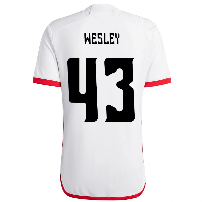 Danxen Men Wesley #43 White Red Away Jersey 2025/26 T-Shirt
