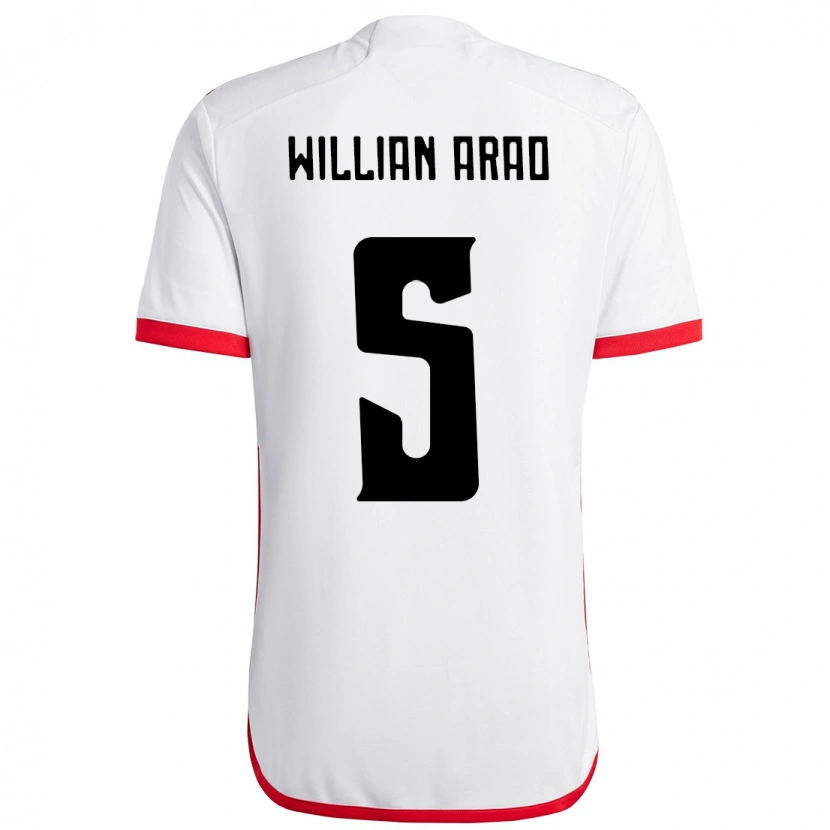 Danxen Men Willian Arao #5 White Red Away Jersey 2025/26 T-Shirt
