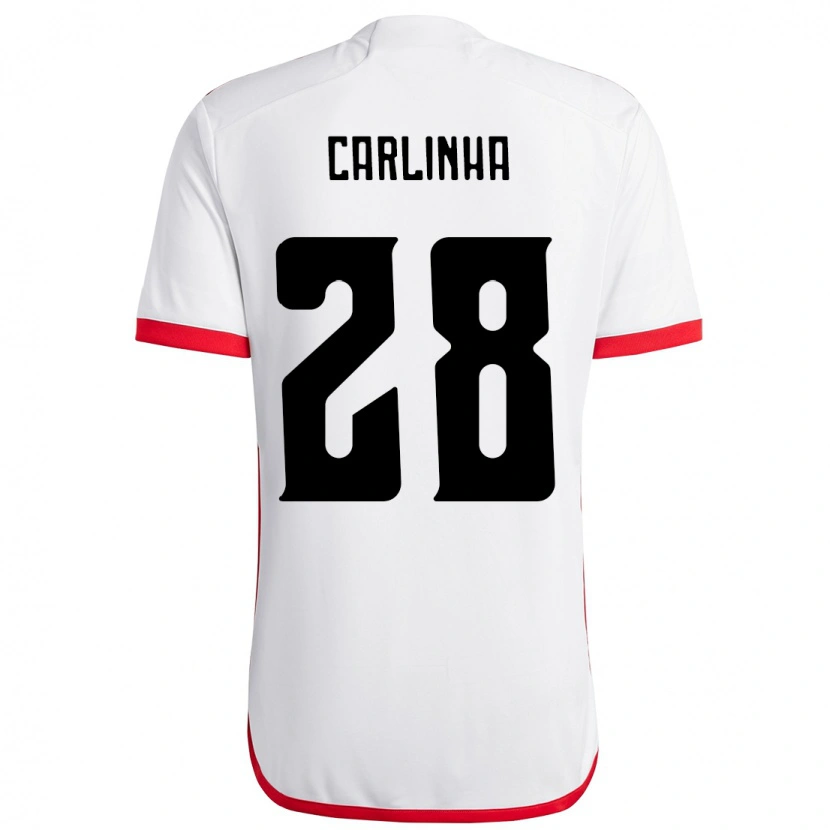 Danxen Men Carlinha #28 White Red Away Jersey 2025/26 T-Shirt