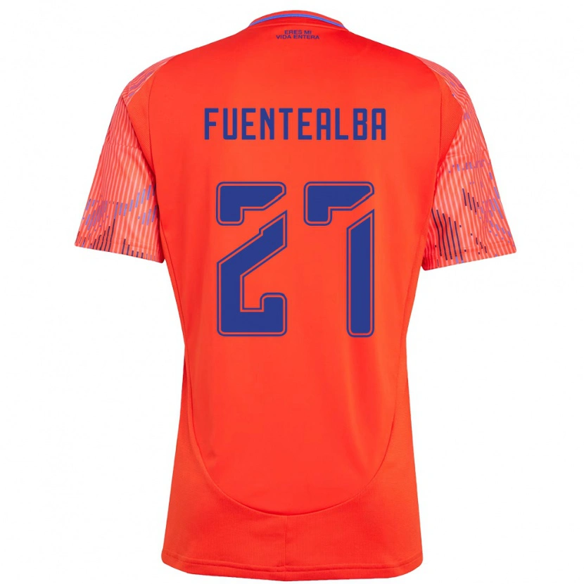 Danxen Men Jeison Fuentealba #27 Orange Red Away Jersey 2025/26 T-Shirt
