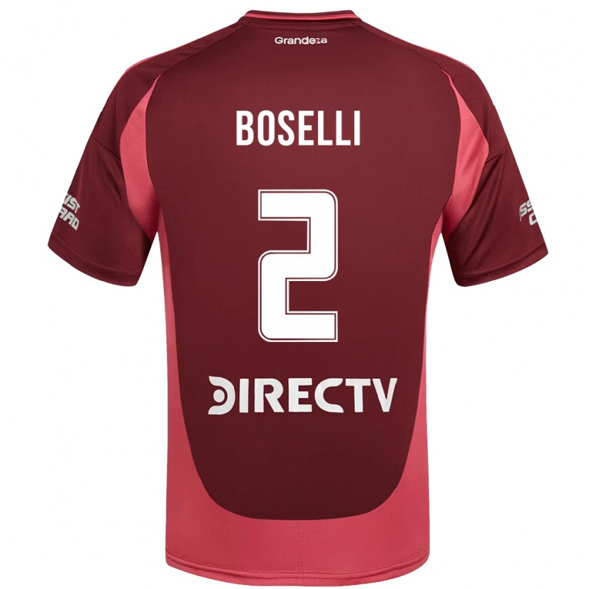 Danxen Men Sebastián Boselli #2 Burgundy Magenta Away Jersey 2025/26 T-Shirt