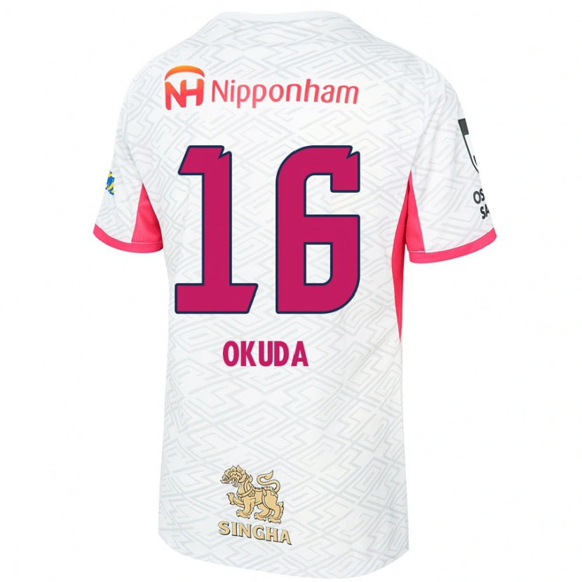 Danxen Men Hayato Okuda #16 White Sakura Pink Away Jersey 2025/26 T-Shirt