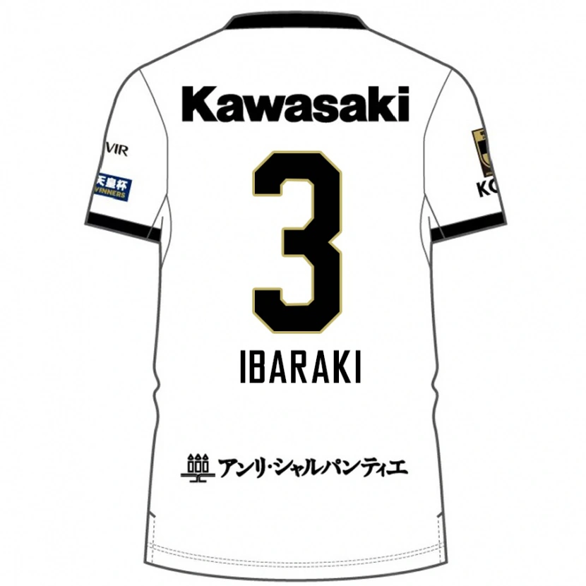 Danxen Men Riku Ibaraki #3 White Black Away Jersey 2025/26 T-Shirt