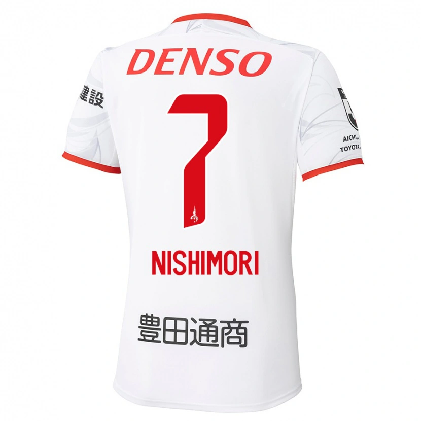 Danxen Men Yuto Nishimori #7 White Red Away Jersey 2025/26 T-Shirt
