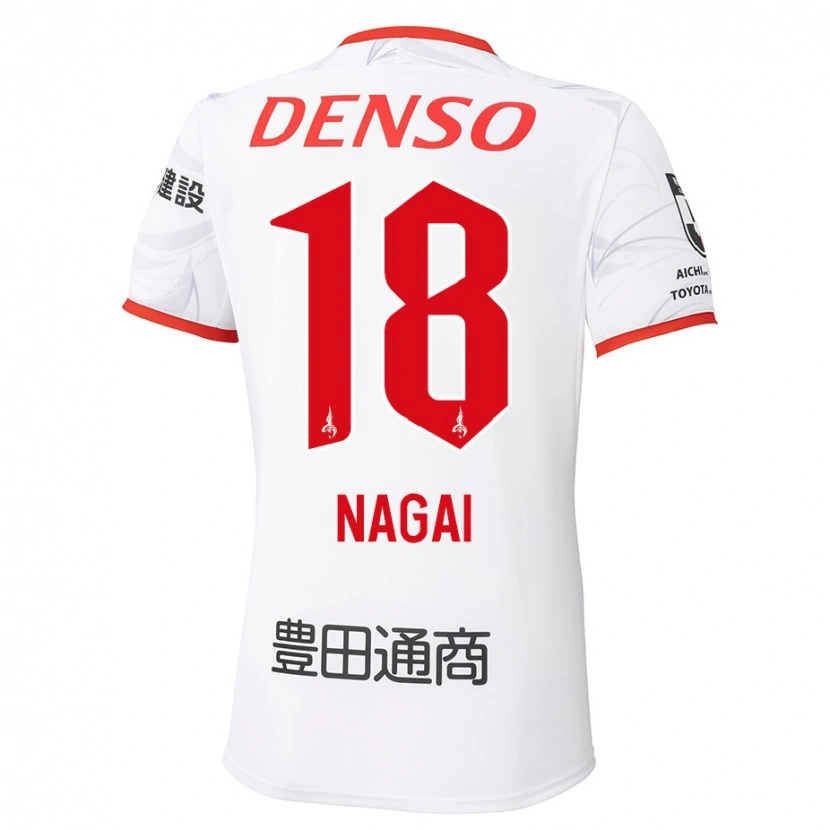 Danxen Men Kensuke Nagai #18 White Red Away Jersey 2025/26 T-Shirt