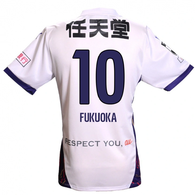 Danxen Men Shimpei Fukuoka #10 White Purple Black Away Jersey 2025/26 T-Shirt