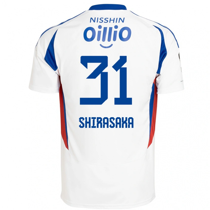 Danxen Men Fuma Shirasaka #31 White Royal Blue Away Jersey 2025/26 T-Shirt