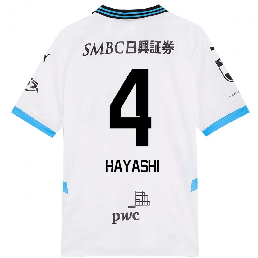 Danxen Men Shunsuke Hayashi #4 White Sky Blue Away Jersey 2025/26 T-Shirt
