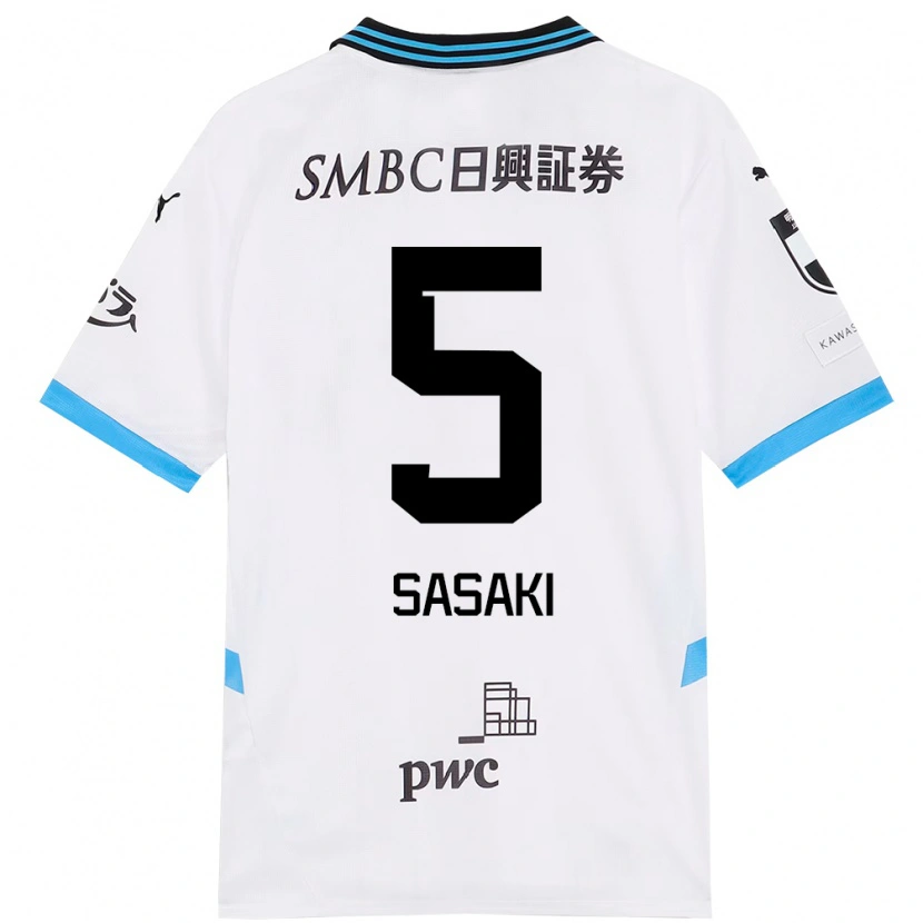 Danxen Men Asahi Sasaki #5 White Sky Blue Away Jersey 2025/26 T-Shirt