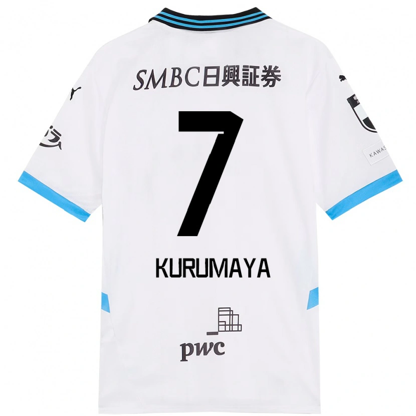 Danxen Men Shintaro Kurumaya #7 White Sky Blue Away Jersey 2025/26 T-Shirt