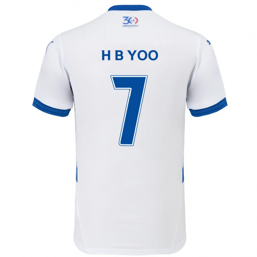 Danxen Men Byung-Heon Yoo #7 White Royal Blue Away Jersey 2025/26 T-Shirt