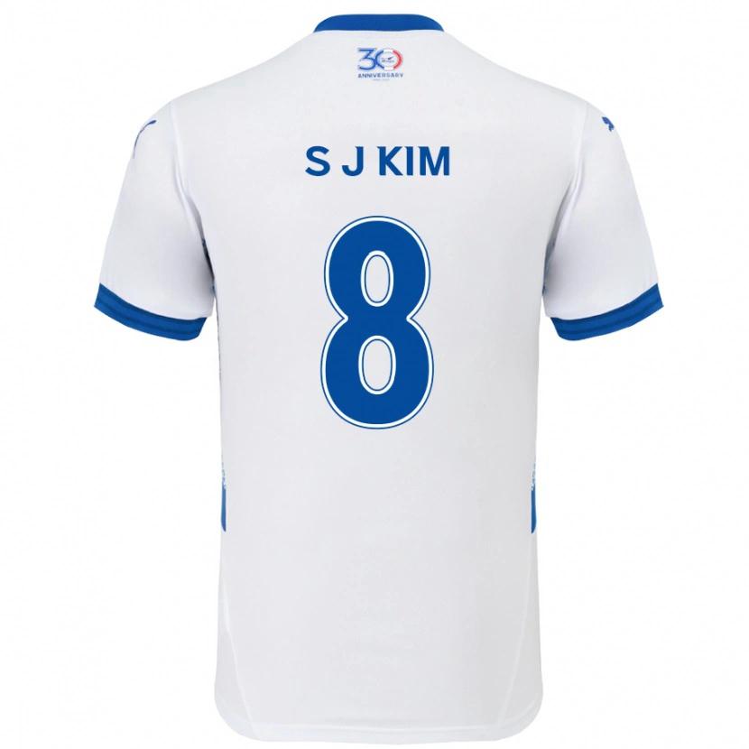 Danxen Men Ji-Sung Kim #8 White Royal Blue Away Jersey 2025/26 T-Shirt