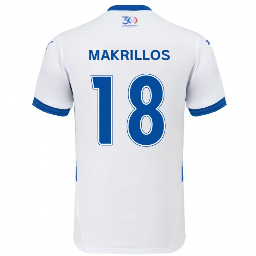 Danxen Men Peter Makrillos #18 White Royal Blue Away Jersey 2025/26 T-Shirt