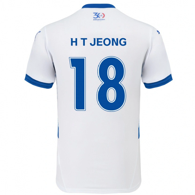 Danxen Men Tae-Hwan Jeong #18 White Royal Blue Away Jersey 2025/26 T-Shirt