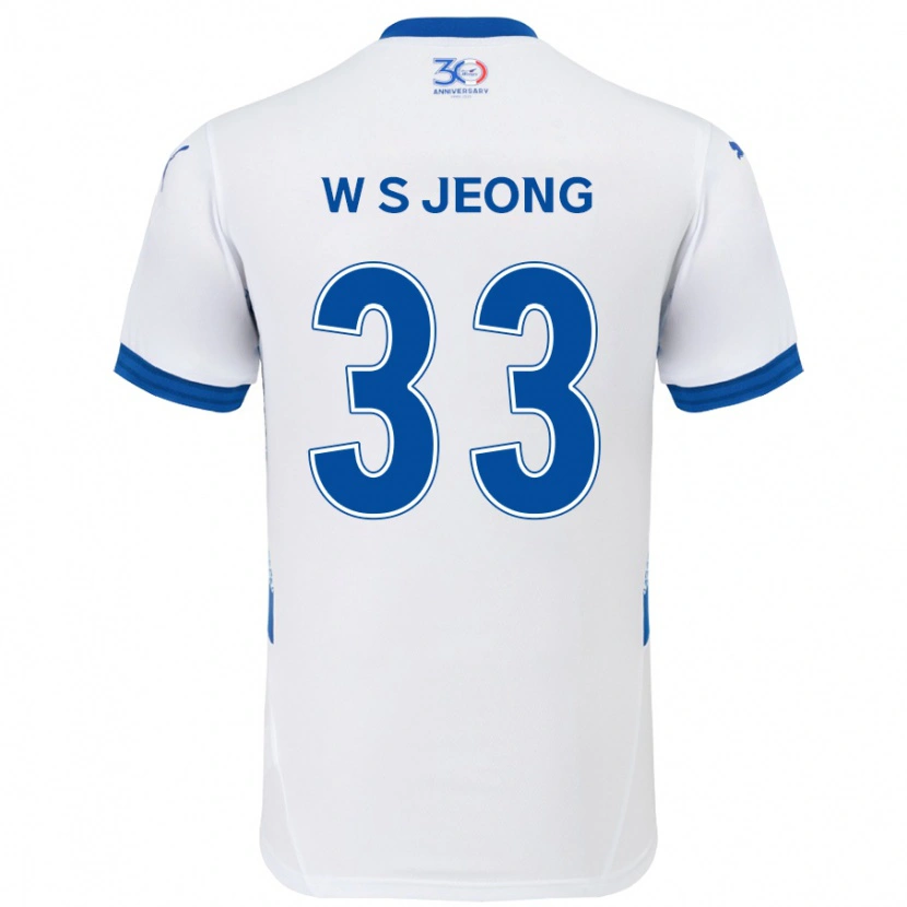 Danxen Men Seo-Woo Jeong #33 White Royal Blue Away Jersey 2025/26 T-Shirt