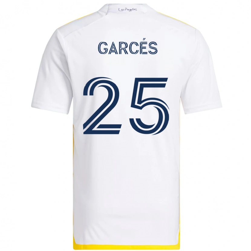 Danxen Women Carlos Garcés #25 White Yellow Home Jersey 2025/26 T-Shirt
