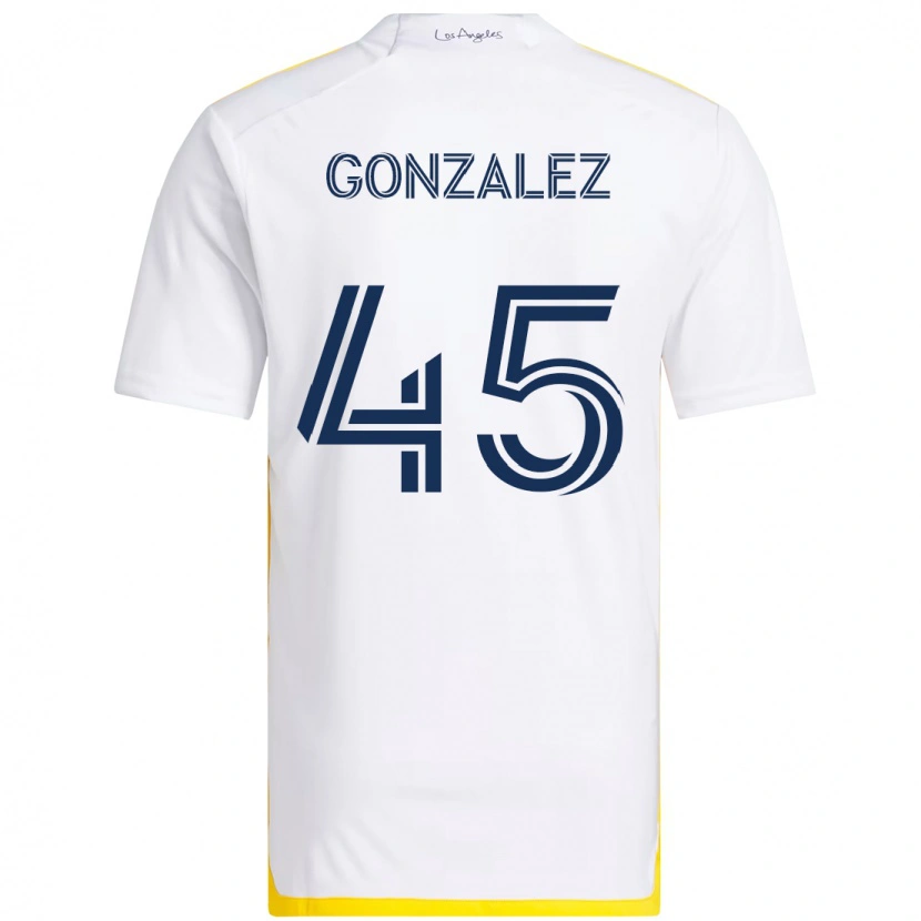 Danxen Women Adrián González #45 White Yellow Home Jersey 2025/26 T-Shirt