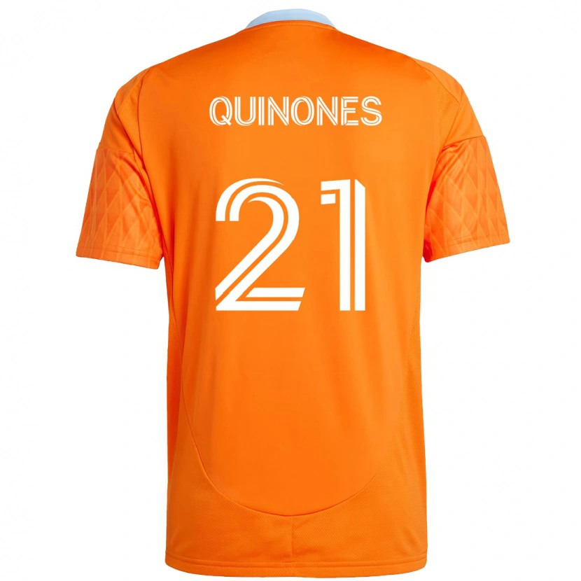 Danxen Women Nelson Quiñónes #21 Orange White Home Jersey 2025/26 T-Shirt